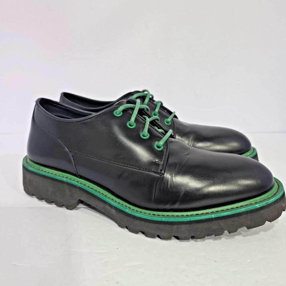 Dirk Bikkembergs Chunky Derby Shoe Goodyear Welt Mens Size 11 EU44 Black/Green